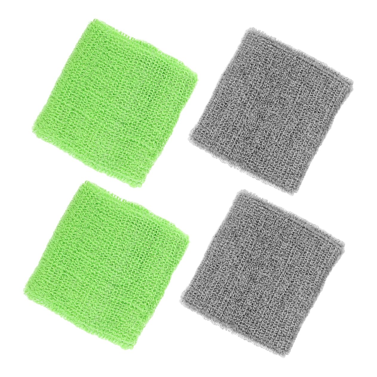 GOOHOCHY 4Pcs Elastic Wrist Sweatbands for Sports Breathable Wrist Protectors Moisture Wicking Elastic Strap for Running Yoga Fitness