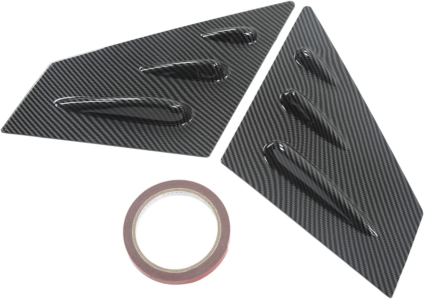 2pcs Front Window Scoop Louvers Cover,KIMISS Side Window Louvers ABS Rearview Mirror Side Spoiler Replacement for STI 2015‑2021(Carbon Fiber)