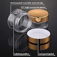 Vista 12 de 6 Pack 6oz Plastic Jars Containers with Lids Wide-mouth Refillable Leakproof Reusable Round Empty Jars for Travel Cosmetic Dry Food Spice Candy Clear