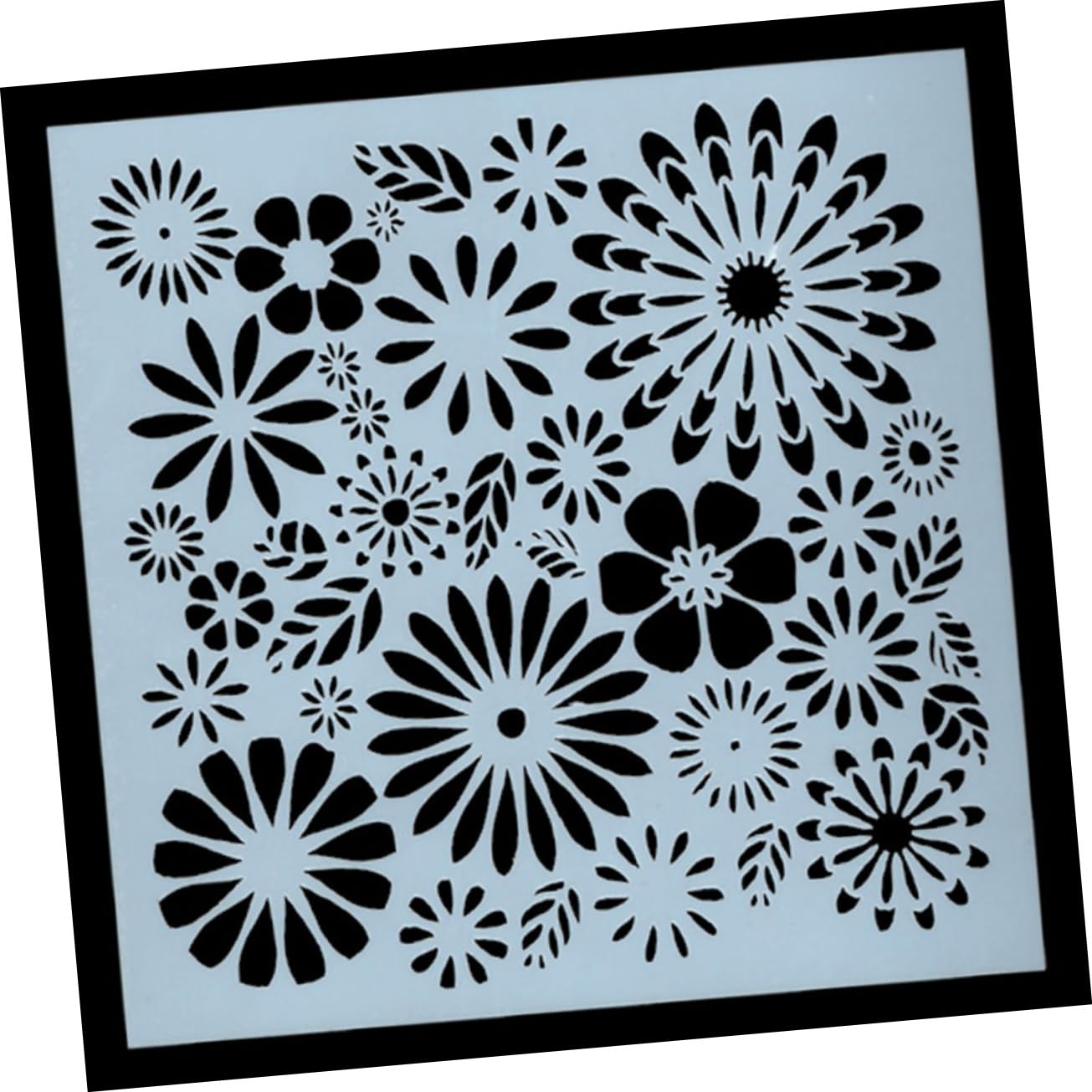 NUOBESTY 54pezzi Stencil Riutilizzabili per Pittura con Motivi di Fiori e Foglie Template Creativi per Progetti Fai da Te e Decorazioni Domestiche