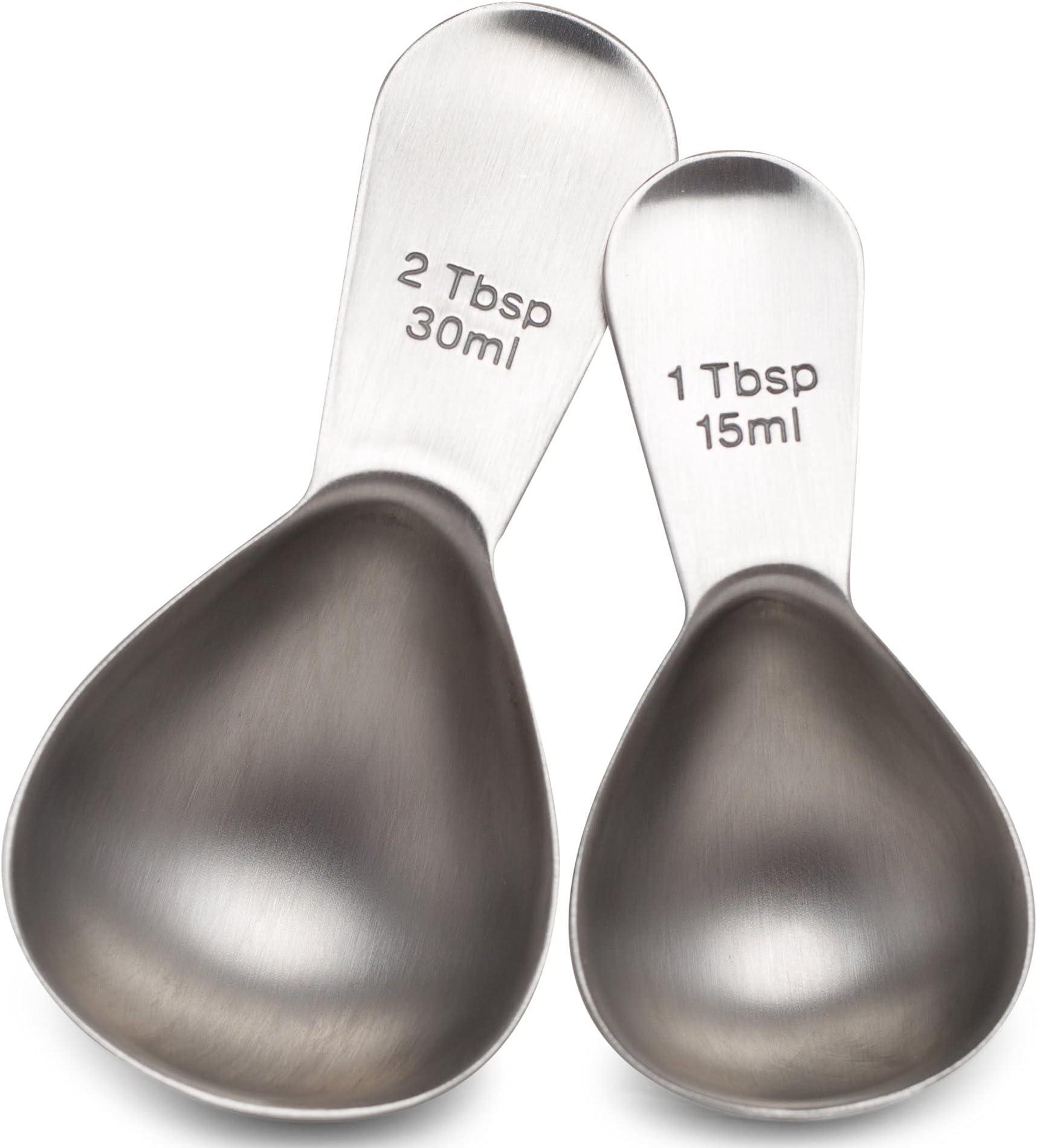 COLETTI Coffee Scoop Pack of 2 - Tablespoon Scoop - Stainless Steel Short Handle For Measuring Ground Coffee, Sugar and Baking (1 and 2 TBSP)