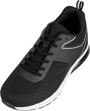 CALTO Men's Invisible Height Increasing Elevator Shoes - Black/White Super Lightweight Sporty Sneakers - 2.4 Inches Taller - Q231 - Size 6 D(M) US