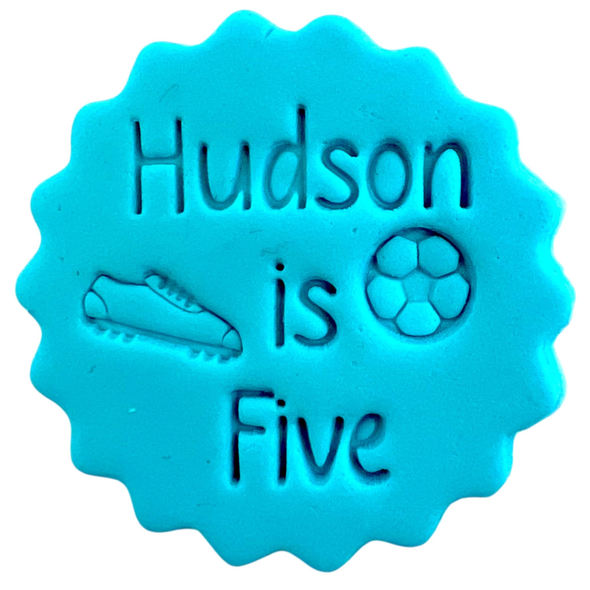 Personalised Cookie Stamp with Free Scallop Cutter, Birthday Age Collection, 5cm Acrylic Biscuit Embosser, Food-Safe Plastic Baking Tool, Fits M&S All Butter Biscuits (Design 15)