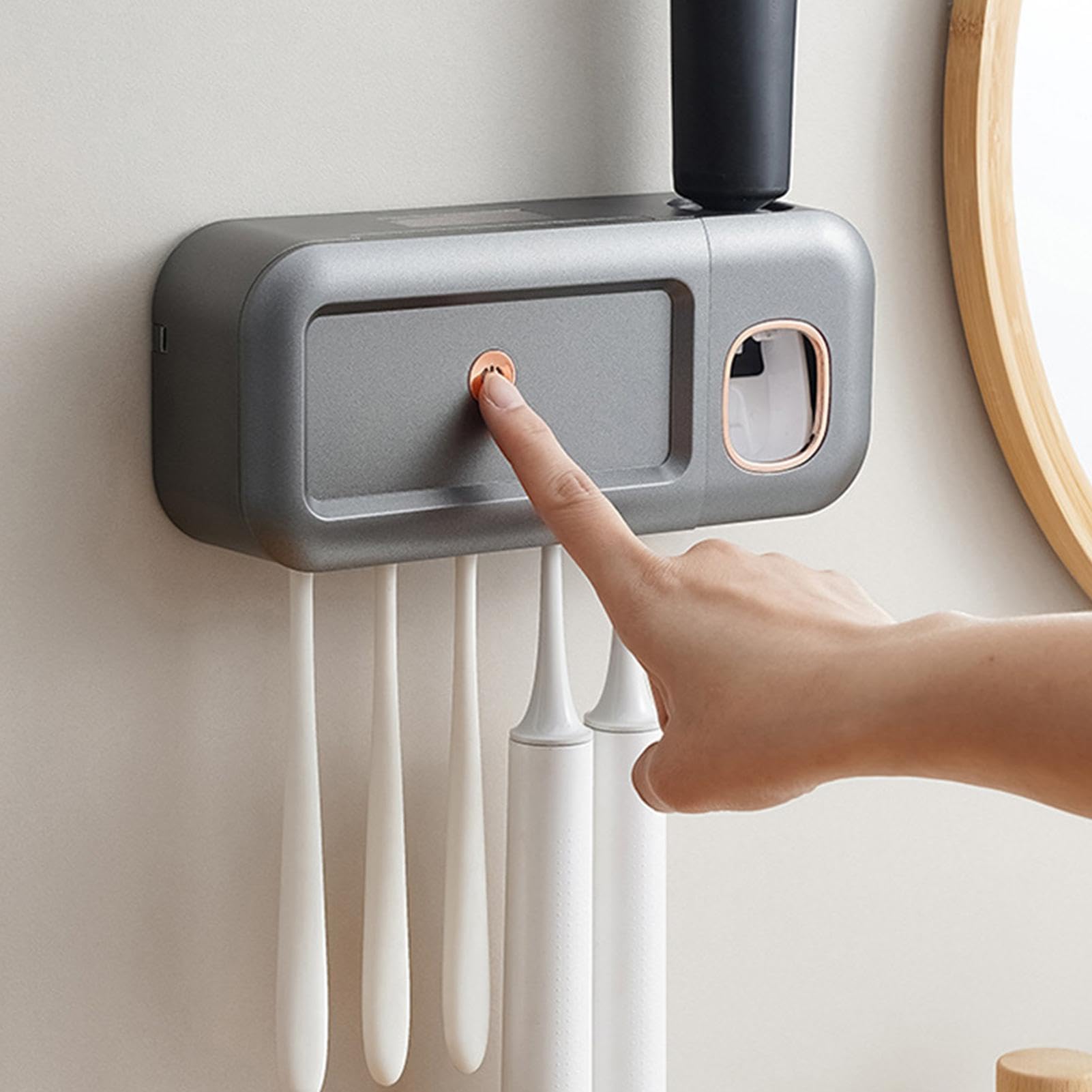 Soporte para cepillo de dientes con luz UV, soporte magnético para cepillo
