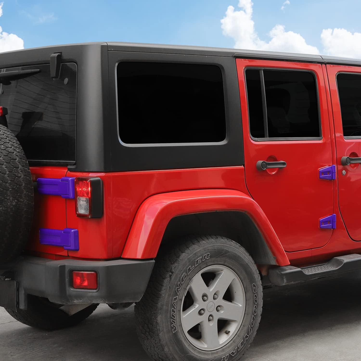 CheroCar Door Hinge Cover &Tailgate Hinge Cover Exterior Accessories Decoration for Jeep Wrangler JK JKU 2/4 Door 2007-2017,Purple