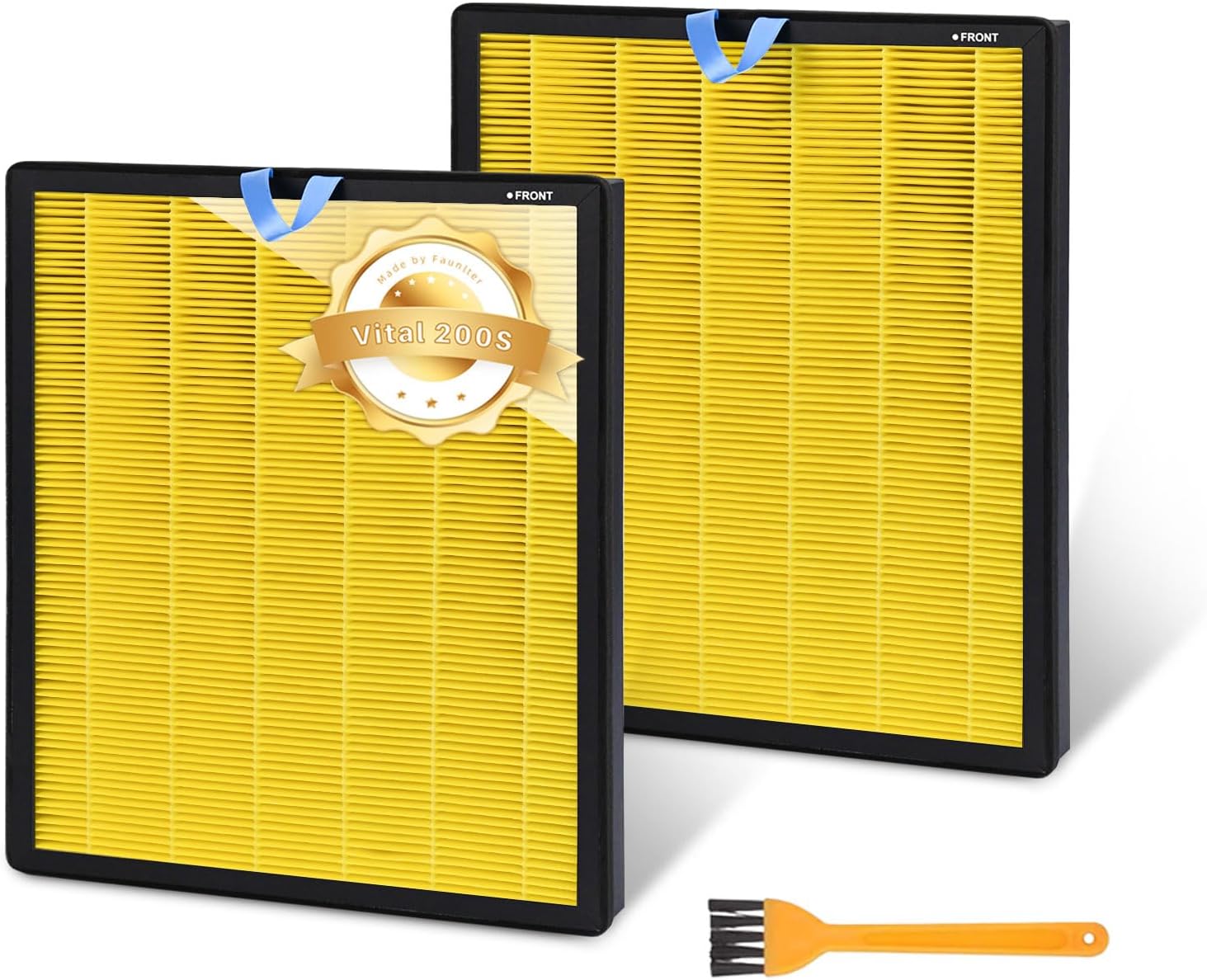 2 Pack Vital 200S Replacement Filter Compatible with LEVOIT Vital 200S Air Purifier, 3-in-1 H13 Grade True HEPA, High-Efficiency Activated Carbon Vital 200S-P Replacement Filter, Vital 200S-RF, Yellow