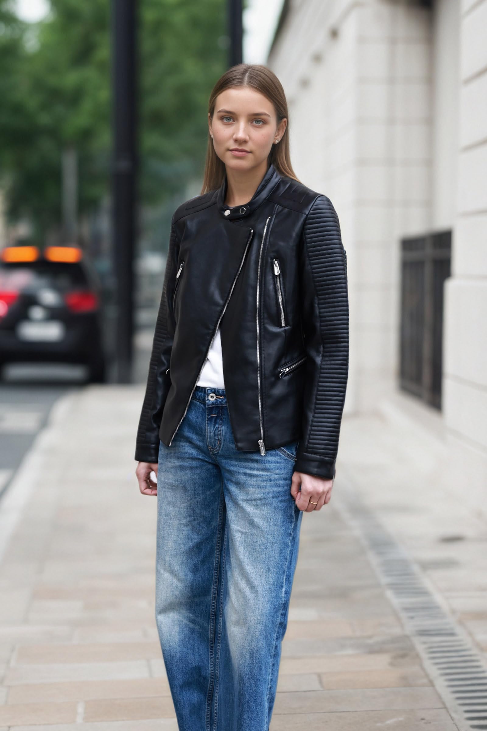 Amazon.com: RISISSIDA: leather fashion