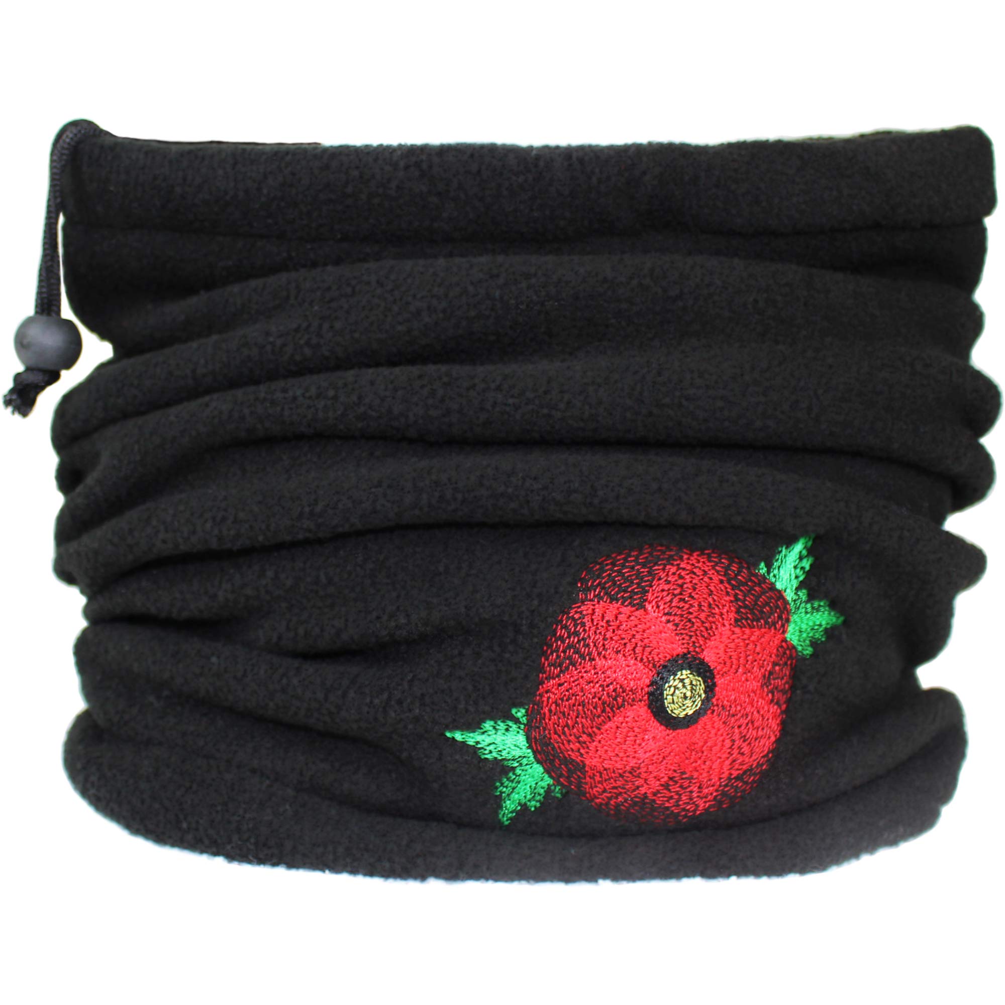 Teddyts Women's Black Poppy Fleece Snood With Adjustable Toggle