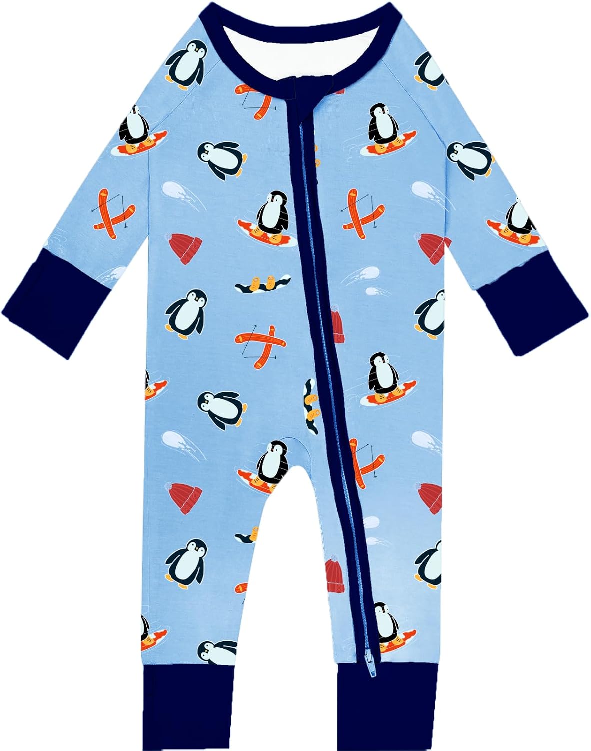 GUISBY Baby Footless Pajamas, Rayon of Bamboo, Core, NB-2T | Rayon of bamboo softness, 2-way zipper, fold-over mittens, footless or footed comfort, sleep & daily wear