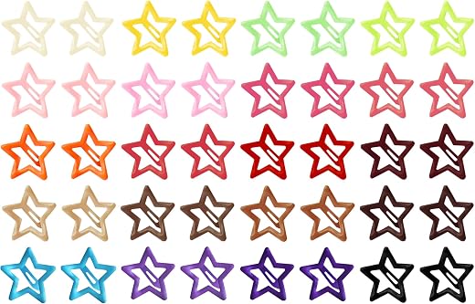 Sanas (40Pcs) Star Baby Hair Clips For Girls Gift Items Soft Edges For Kids’ Hair Accessories For Kids Girls Mini Tic Tac ...