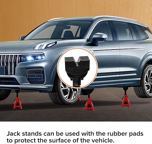 Vista 40 de Donext Jack Stands 3 toneladas (6,500 lb) de acero de capacidad, 1 par de soportes de elevación rojos ajustables