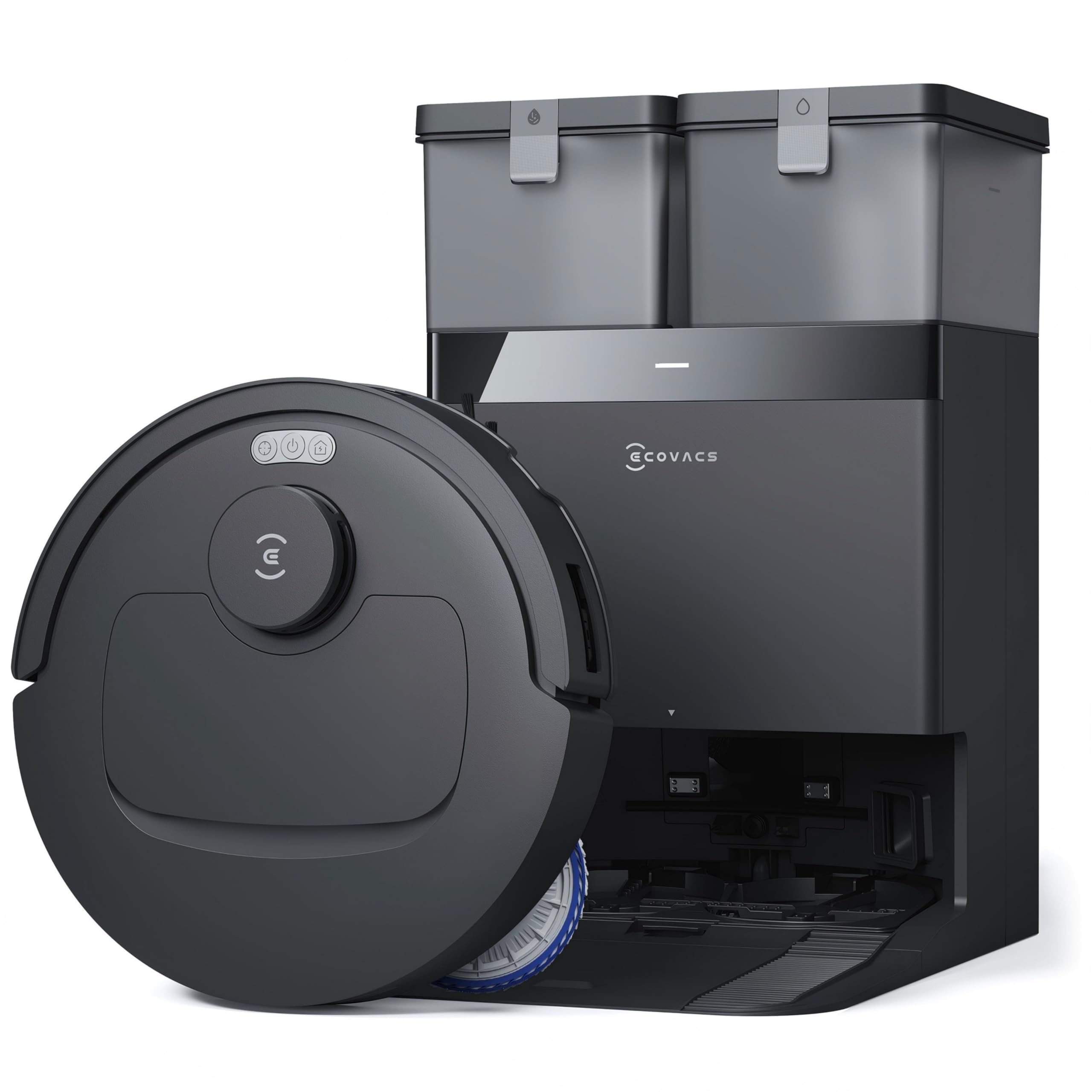 ECOVACS DEEBOT T30C OMNI Robot Aspirateur Laveur avec Station, Aspirateur Robot 20000Pa, Lavage à l'eau chaude 75 ℃, Serpillière OZMO TURBO 2.0, Brosse ZeroTangle 3.0, Nettoyage humide adaptatif, Noir