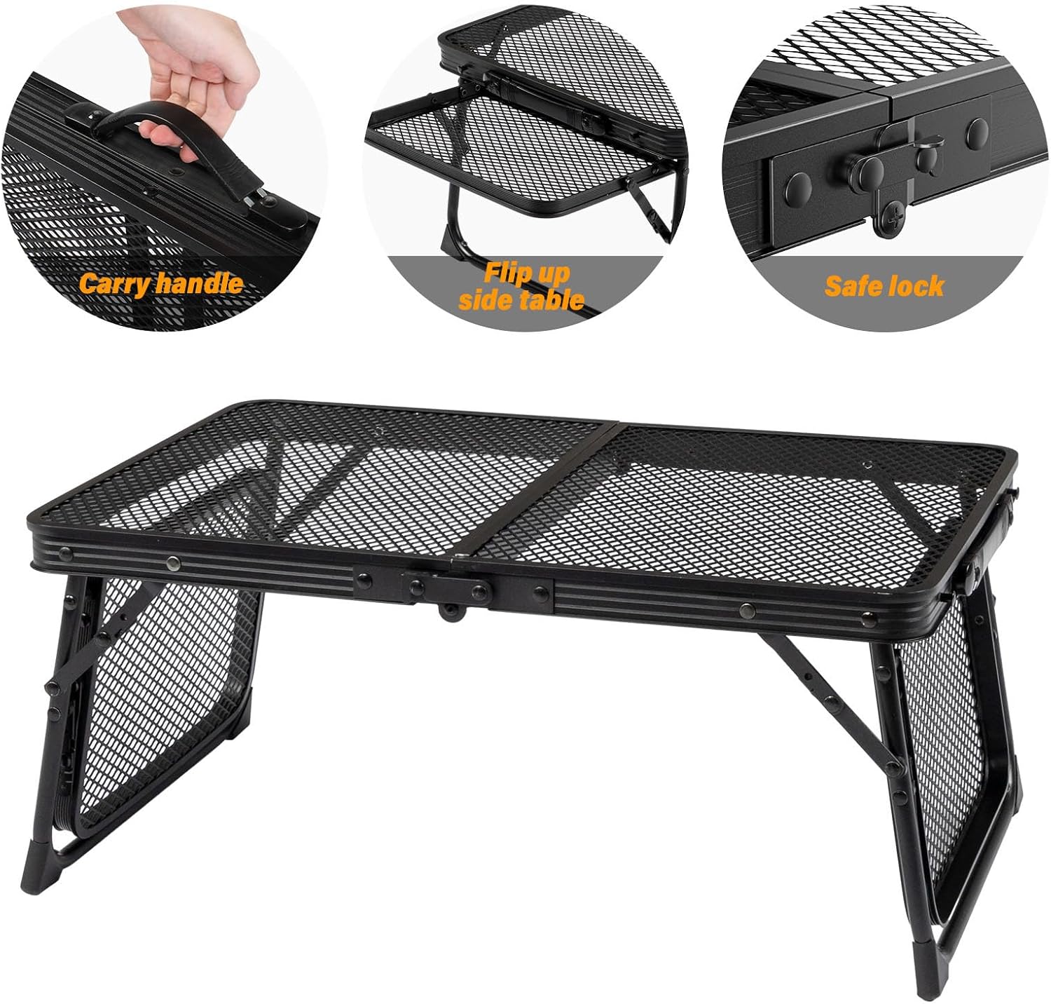 3ft Portable Folding Table, Lightweight Aluminum Picnic Table for Outdoor, Camping, BBQ, Patio & Tailgating with Locking Legs
