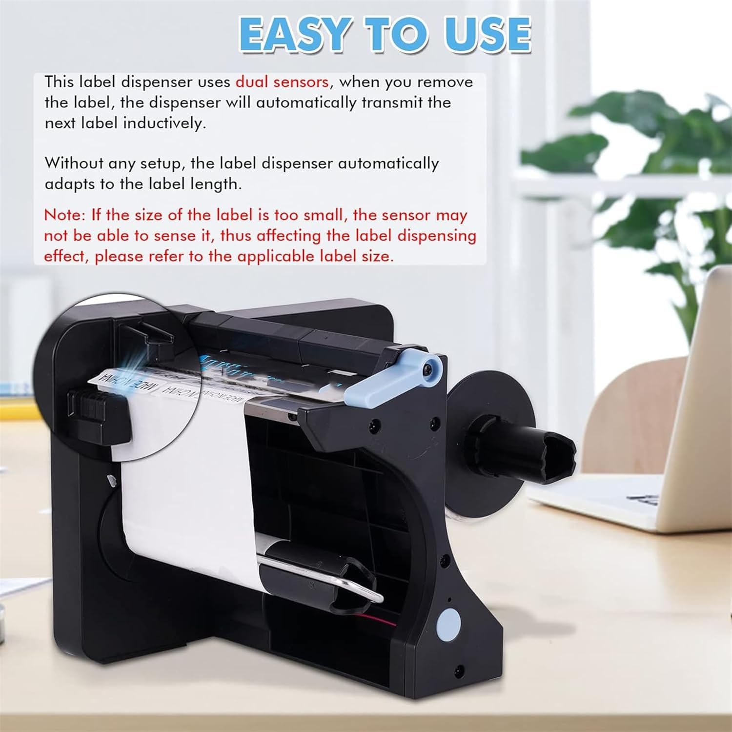 Distributore automatico di etichette, macchina spelafili elettrica per etichette da 20-130 mm, regolabile a 3 velocità per etichette autoadesive, PET e PVC