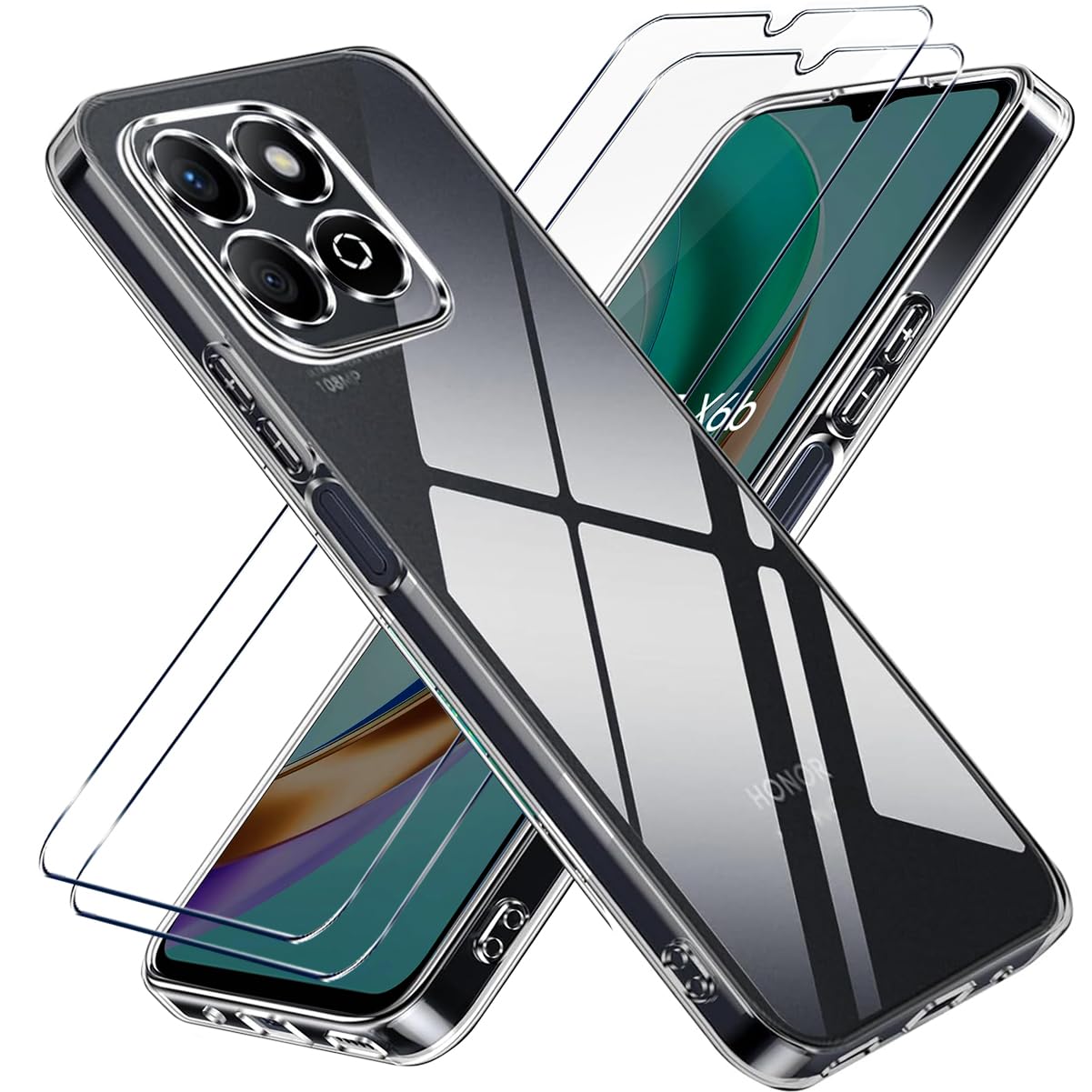 Ikiiqii Für Honor X6b Handyhülle + Gehärtetes Glas, Hülle