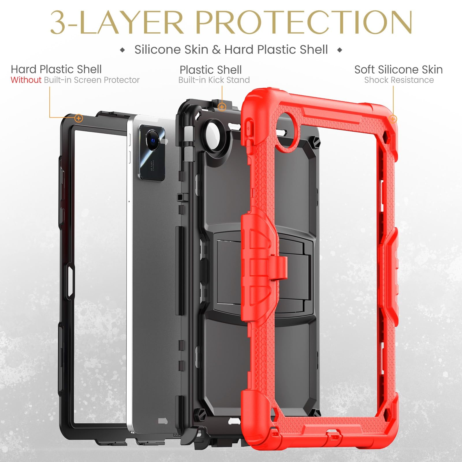 Custodia protettiva per tablet PC compatibile con Lenovo Tab M11 TB330FU/Lenovo Xiaoxin Pad 2024 TB331FC, custodia protettiva antiurto integrale con pellicola protettiva, custodia per tablet con