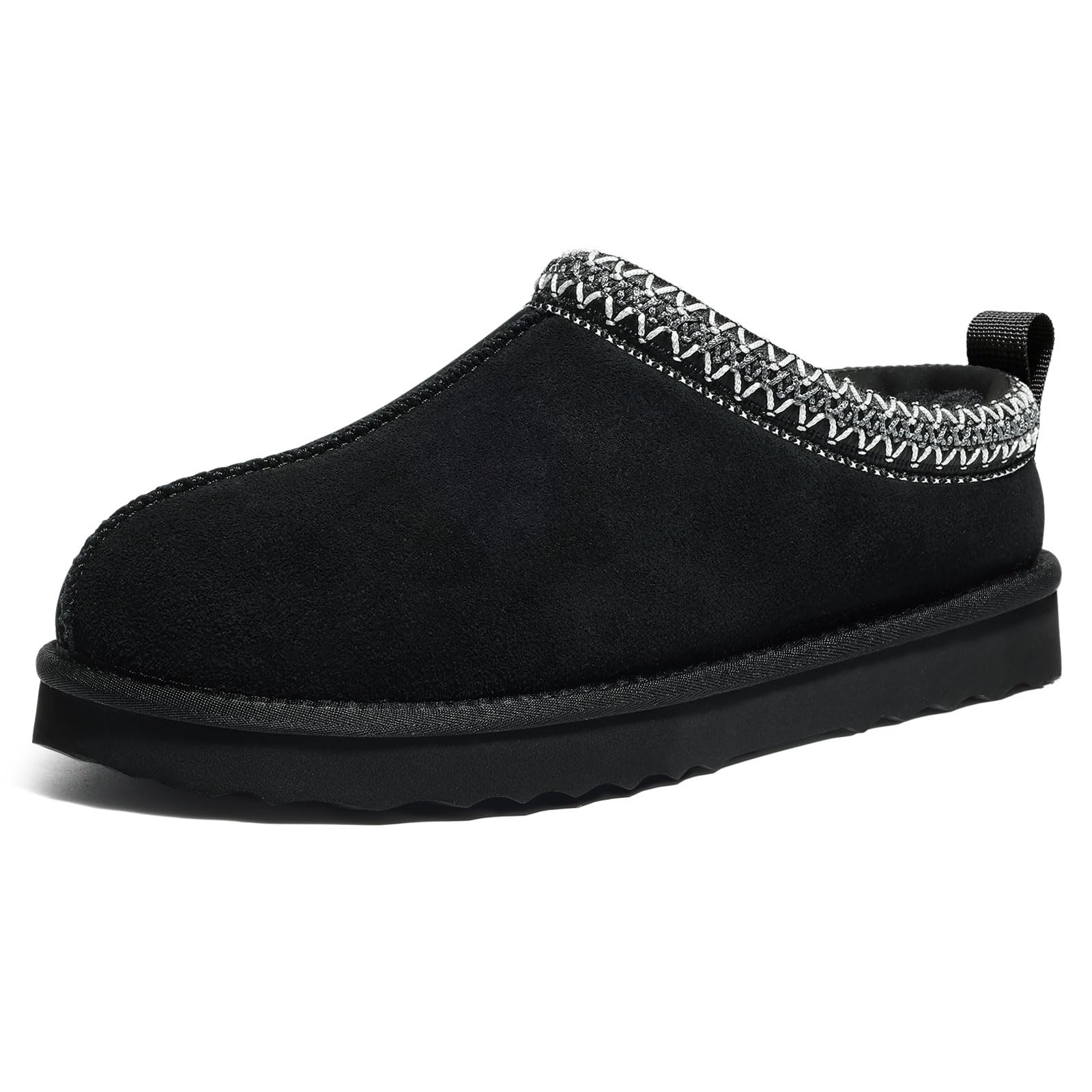Litfun Pantuflas peludas para mujer, de gamuza auténtica, esponjosas, para invierno, acogedoras, peludas, cálidas, para interiores y exteriores