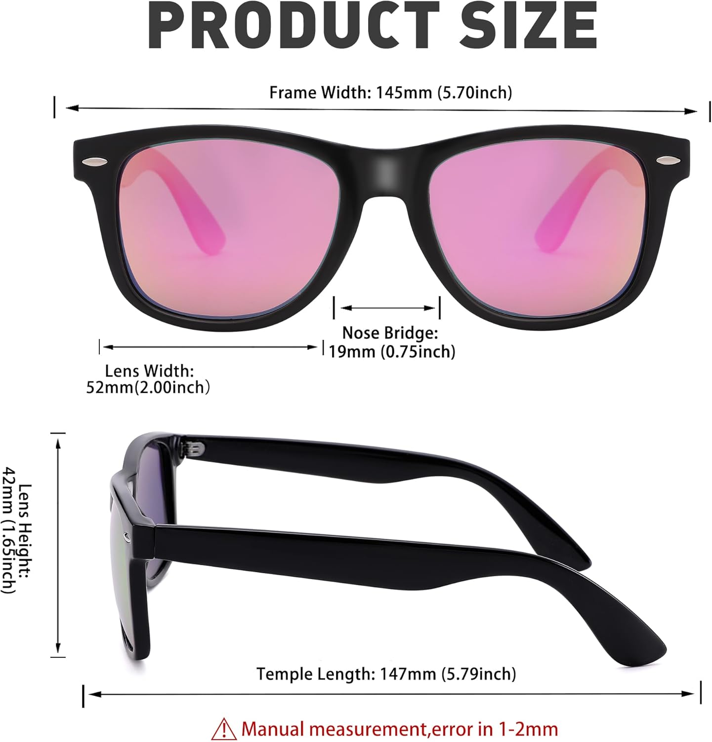 Sunglasses Men, Square Polarized Sunglasses for Mens & Womens, Trendy Retro Sun Glasses Driving Fishing UV Protection - Image 3