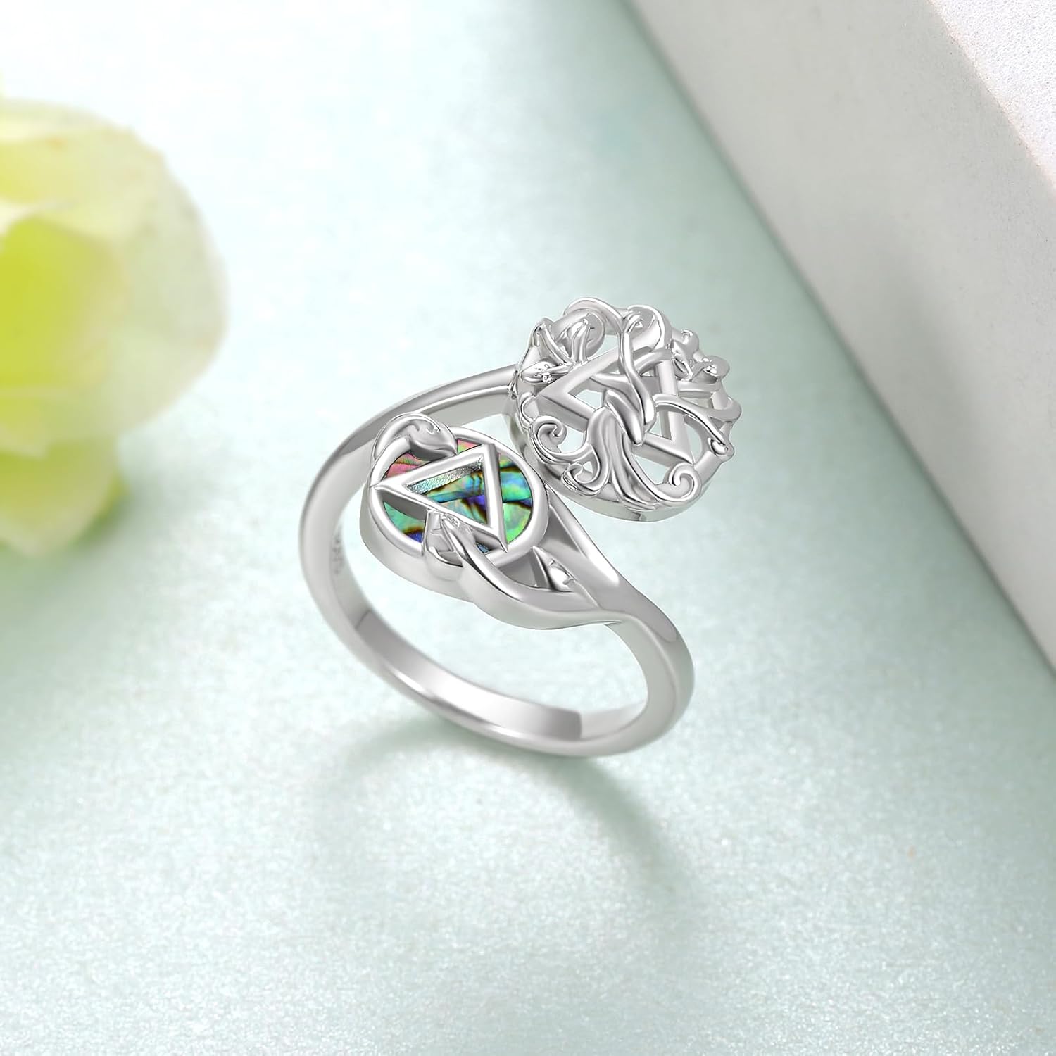 Sobriety Gifts for Women 925 Sterling Silver Tree of Life AA Recovery Ring Alcoholics Anonymous Gifts for Women