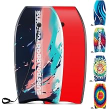 KOTEK 33/37/41 Inch Body Board with Wrist Leash, EPS Core, Dual Channel, HDPE Slick Bottom, Bodyboard for All Skill Levels & Wave Conditions