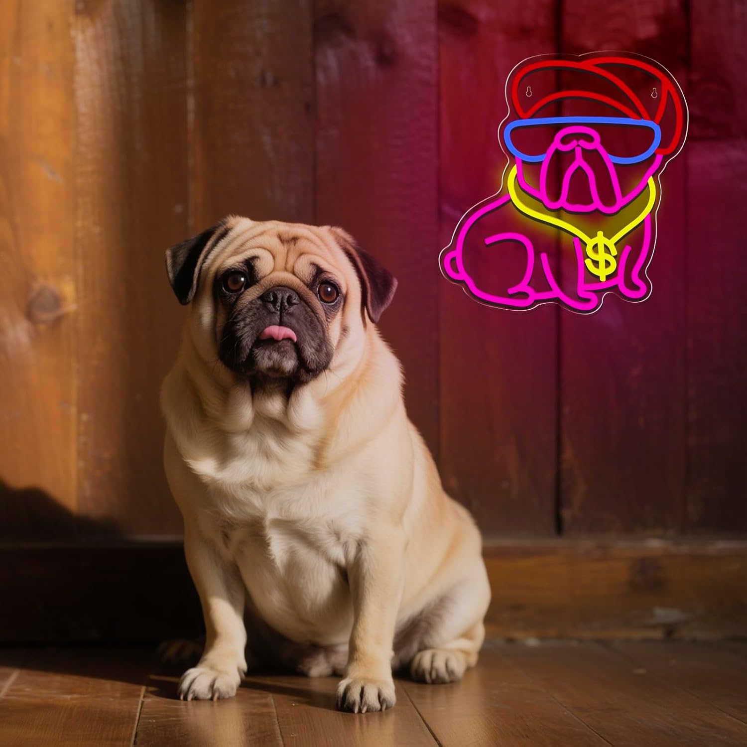 French Bulldog Neon Sign for Wall Decor Dimmable Frenchie Bulldog LED Neon Light Hip Hop Dog Neon Sign for Pet Shop, Game Room, Bedroom, Bar, Man Cave Party Decor Gifts for Dog Lovers - Image 5