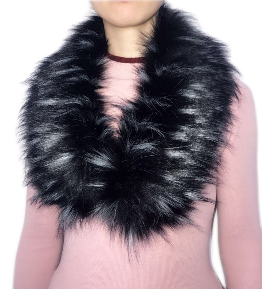 Faux Fur Trim Replacement for Hood Faux Fox Fur Removable Collar for Coat