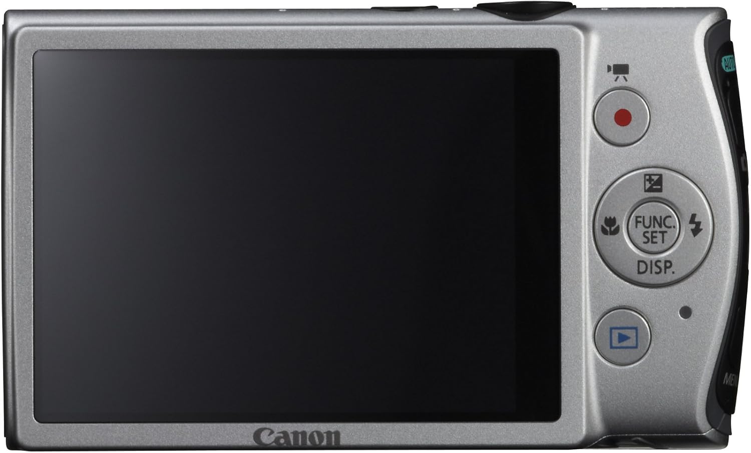 Back view of the Canon PowerShot ELPH 310 HS camera showing the LCD screen and control buttons