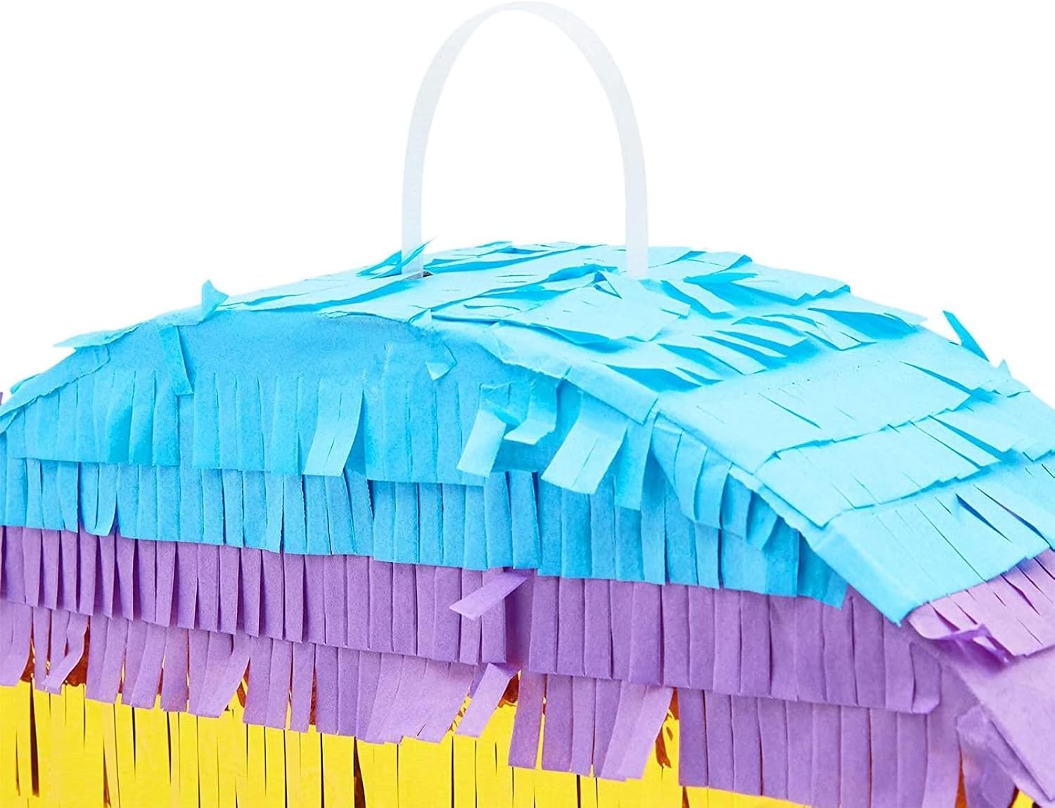 Number 2 Rainbow Pinata with Hanging Loop for Kids 2nd Birthday Party Decorations, Centerpiece Anniversary, Mexican Fiesta, Easy to Fill Label (11x3x16.5 in, Small)
