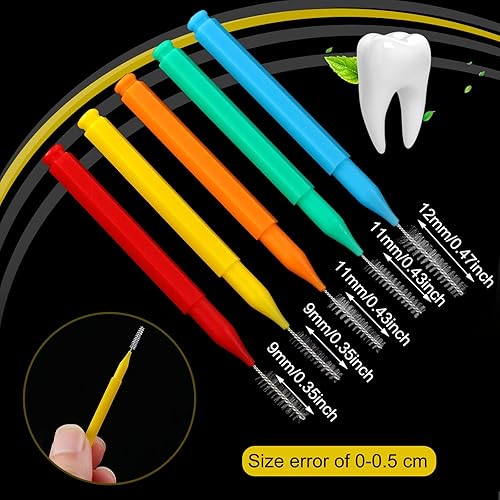 Miniatura 2 de Patelai 100 piezas de cepillos para limpiador, cepillo interdental, palillo de dientes, cabezal de hilo dental dental, higiene dental, hilo dental,