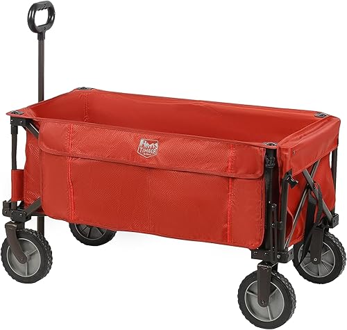 Miniatura 12 de TIMBER RIDGE Carro plegable para portón trasero, resistente, carrito de playa plegable, carrito de comestibles al aire libre con bolsillos laterales