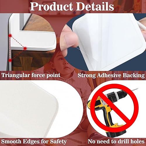 Miniatura 4 de Paquete de 12 estabilizadores para corralitos de juegos antipunta, anclajes de muebles, bases adhesivas para corralitos de bebé, corrales de perro,