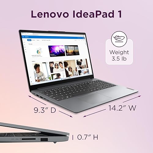 Miniatura 3 de Lenovo IdeaPad 1 - AMD Ryzen5-5500U - 15.6" Full HD (1920 x 1080) - Memoria de 8 GB - Almacenamiento SSD de 512 GB - Windows 11 - Gris nube -