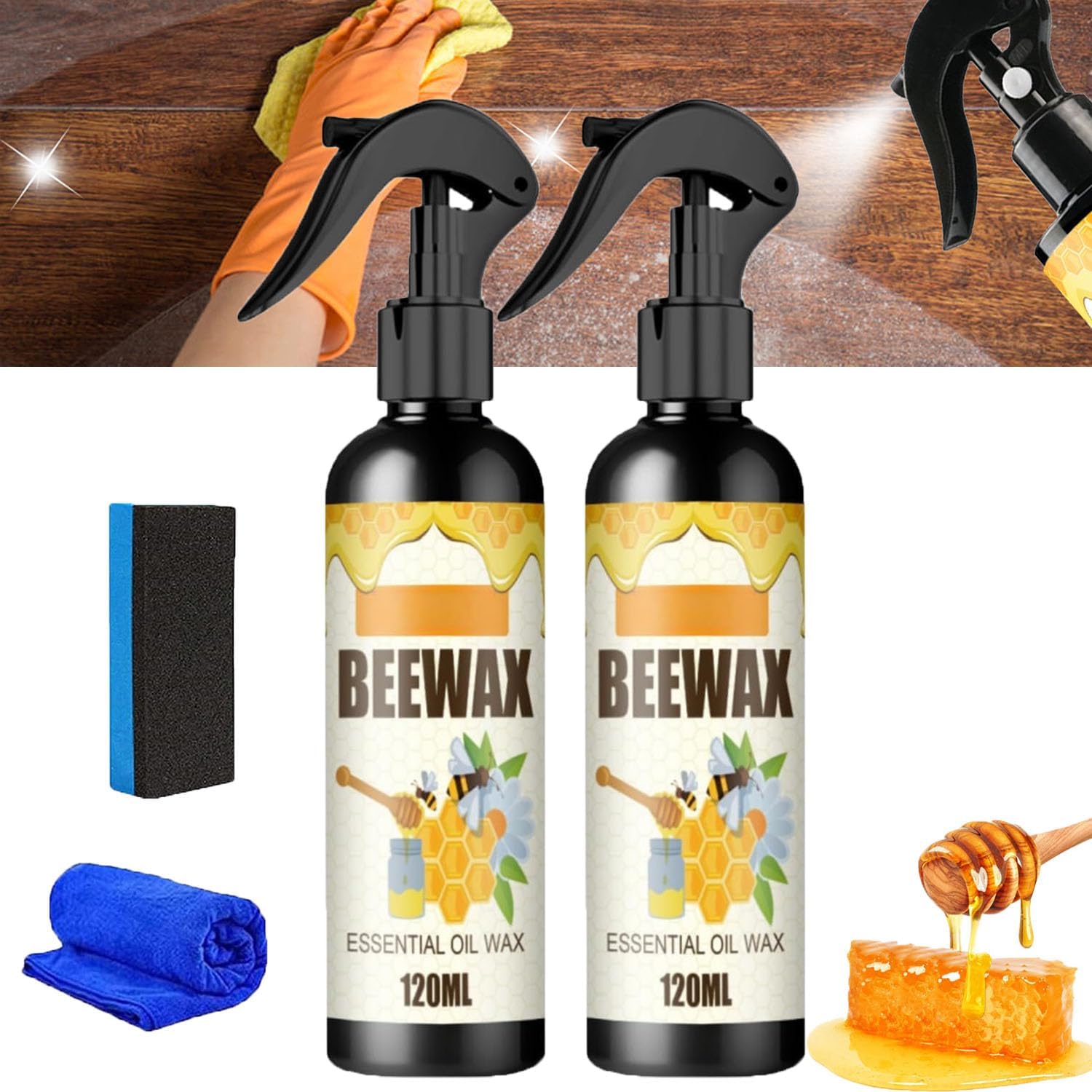 Bee Wax Spray,Beeswax Spray for Wood Floors,Natural Micro