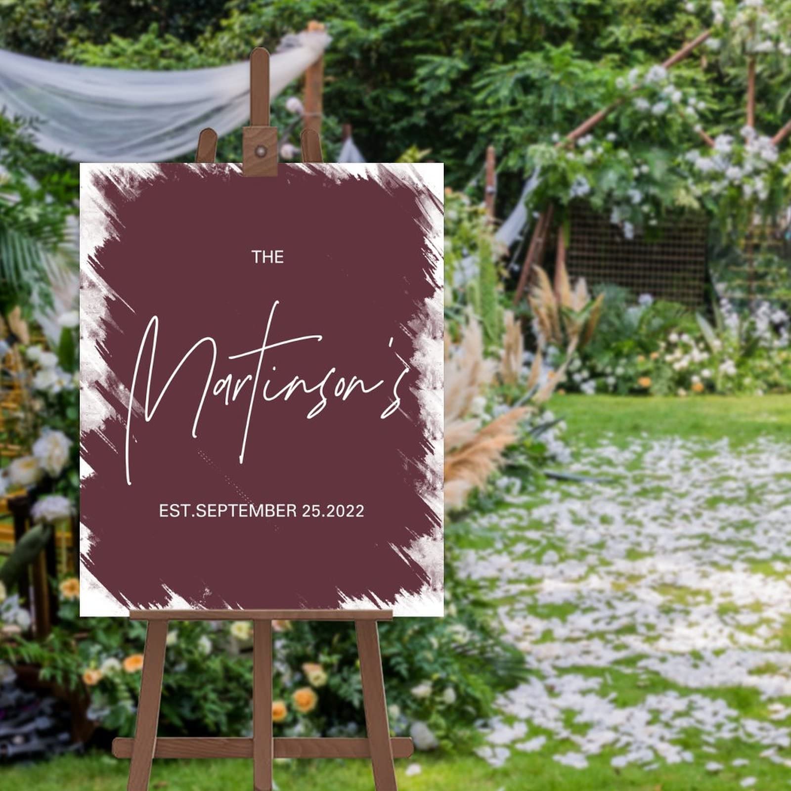 Panneau de mariage personnalisé et pancarte sur mesure pour fête prénatale et anniversaire