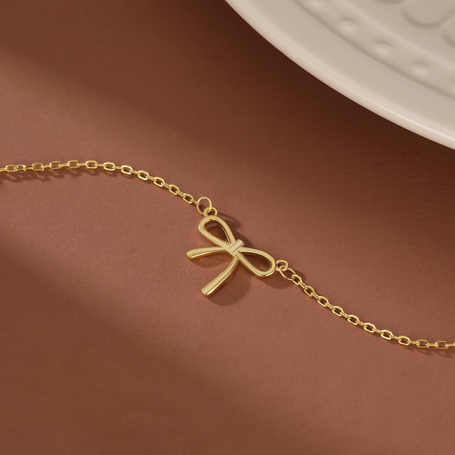 SLUYNZ 925 Sterling Silver Bow Necklace Choker for Women Mother Wife Bow Ribbon Pendant Necklace Chain Minimalist