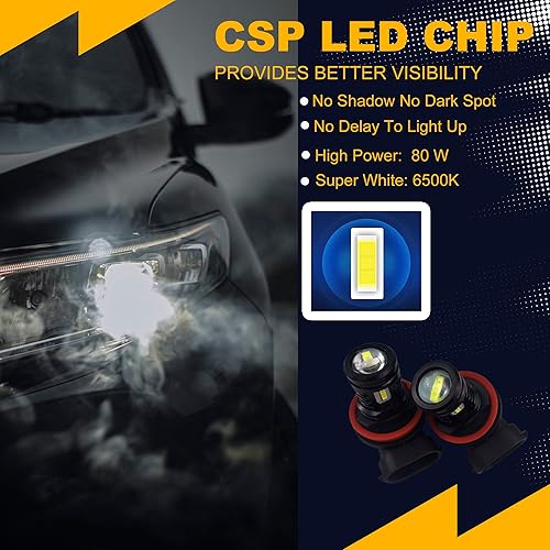 Miniatura 7 de Bombillas LED antiniebla 9005, luces antiniebla de 6500 K de color blanco frío extremadamente brillantes, chips CSP1860 de iluminación de 360