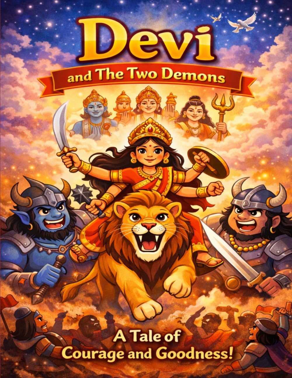 Goddess and the Demons Brothers Sumbha Nisumbha - A Story Book with Coloring Pages: A Hindu Mythology Story for Kids | Good vs Evil Moral Tale with ... Mythology Coloring Series with Storyline)