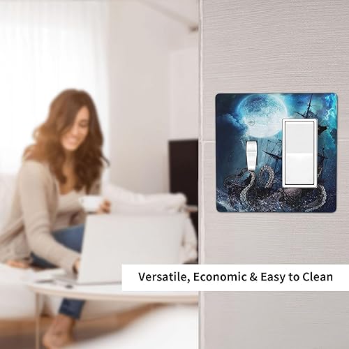 Vista 489 de Placa de pared con interruptor de luz de doble interruptor de pared para niños, diseño de dinosaurio, galaxia, espacio exterior, planeta, nebulosa