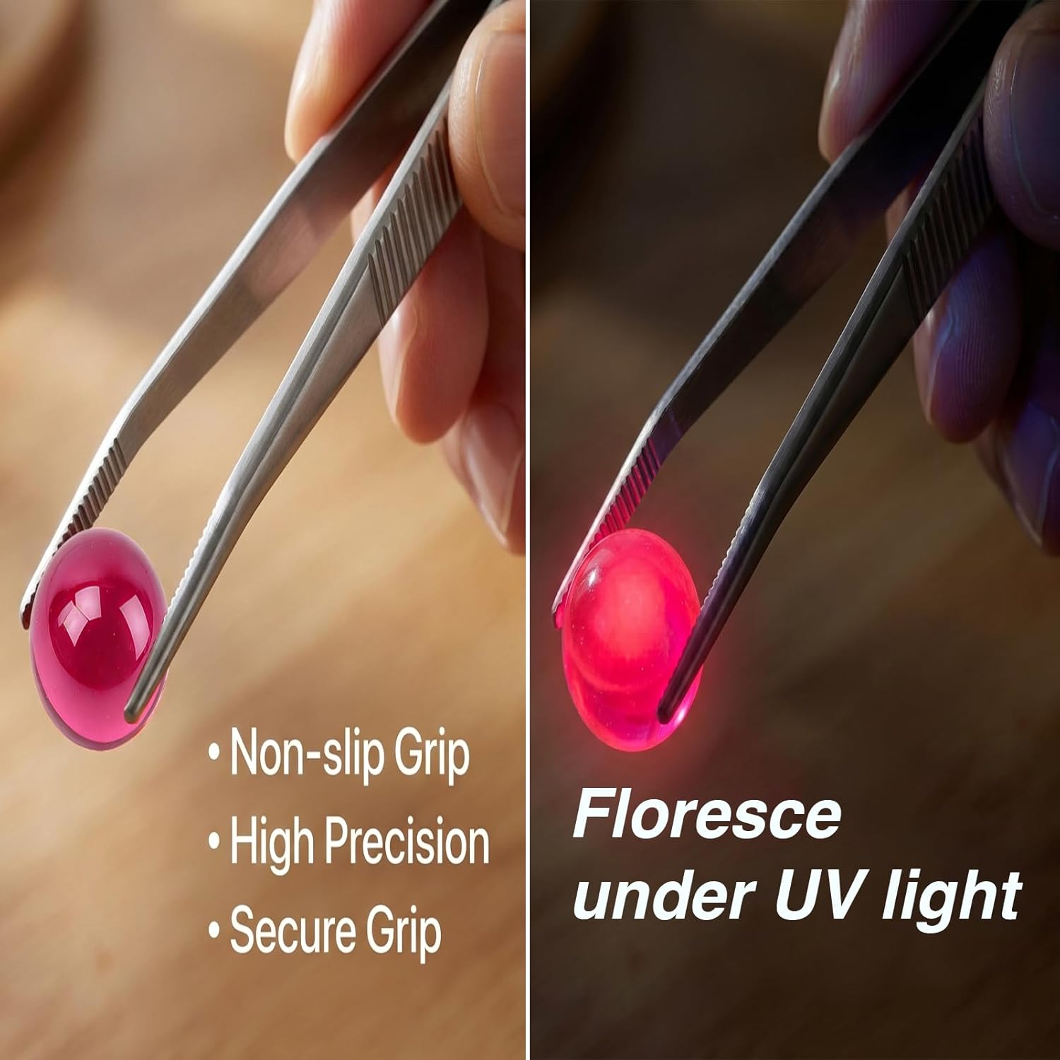 5mm - 20 Pack Lab-Grown Ruby Balls, Synthetic Corundum Spheres (No Hole) with Curved Anti-Slip Tweezers, Solid Red Gemstone Beads for Jewelry Making & Precision Crafts