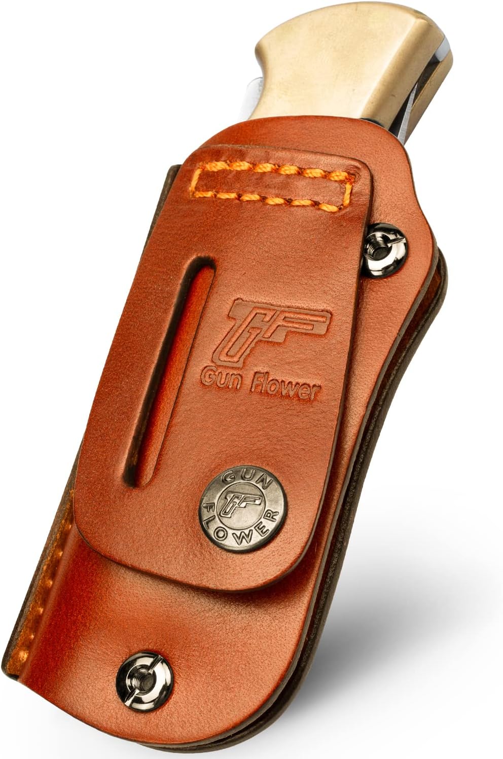 Handmade Leather Sheath for the Buck 110 & 112 Ranger Folding Knife (Knife not Included), Retention Adjustable, Fit 1.5'' and 1.75'' Wide Belt
