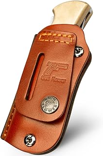 GUN & FLOWER Handmade Leather Sheath for the Buck 110 & 112 Ranger Folding Knife (Knife not included), Retention Adjustable, Fit 1.5'' and 1.75'' Wide Belt - GUN & FLOWER