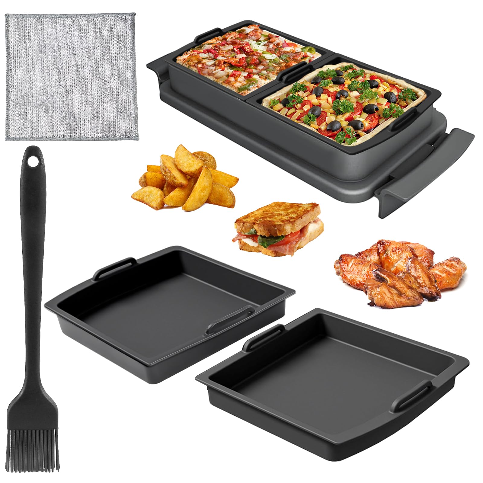 Rierousy Lot de 2 séparateurs de plat Tefal OptiGrill XL, tapis en silicone, insert pour accessoires OptiGrill