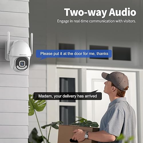 Miniatura 7 de Cámaras de seguridad 2K con cable para exteriores, cámaras WiFi 5G2.4G con visión nocturna a color, detección de movimiento PIR, voz bidireccional,