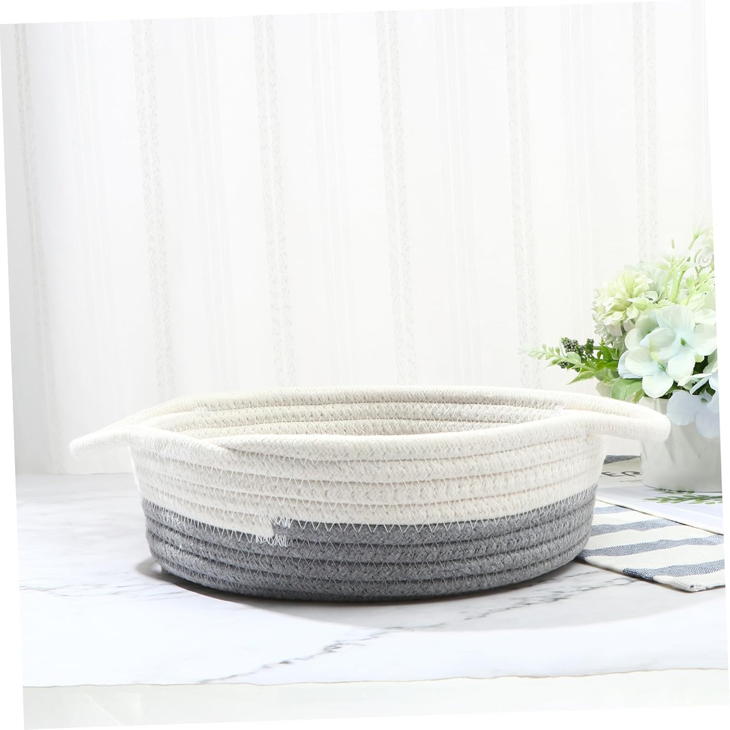 Hand Woven Desktop Storage Basket for Home Makeup Supplies image 5