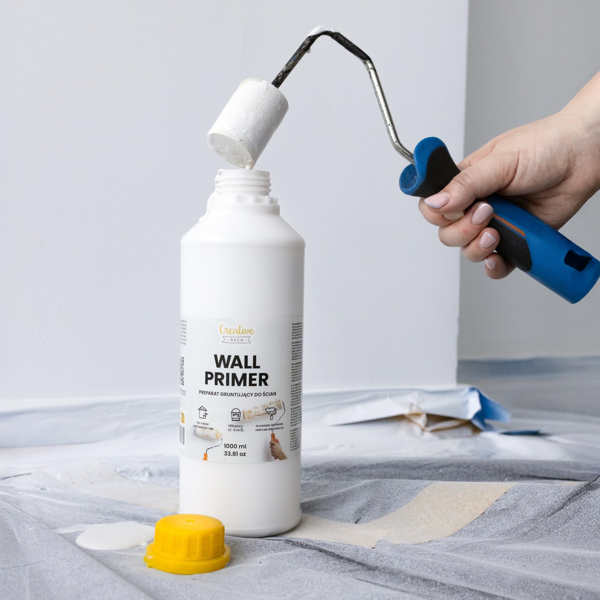 Creative DECO Set de Pintura para Pizarra Negra 1L + Imprimación 1L | para Paredes Muebles Madera Vidrio Metal | Mate, al Agua, no Tóxica | Mejor Adherencia, Protección Manchas, Secado Rápido