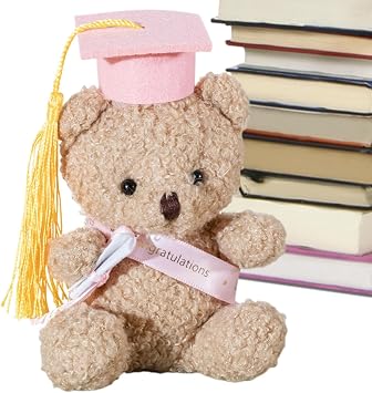 Graduation Bear 5.1 Inch Bear Plush Toy with Hat and Certificate