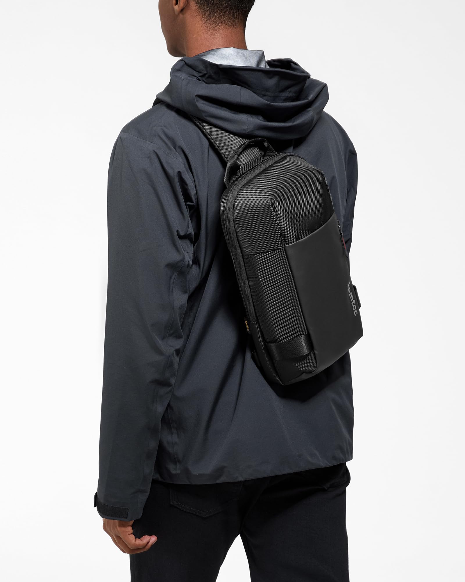 tomtoc Compatta EDC Sling Bag, Borsa a Tracolla a Spalla Minimalista Crossbody per Nintendo Switch, 2024 11" iPad Pro M4, 11" iPad Air M2, Leggero e resistente all'acqua, uso quotidiano, Lavoro, Nero