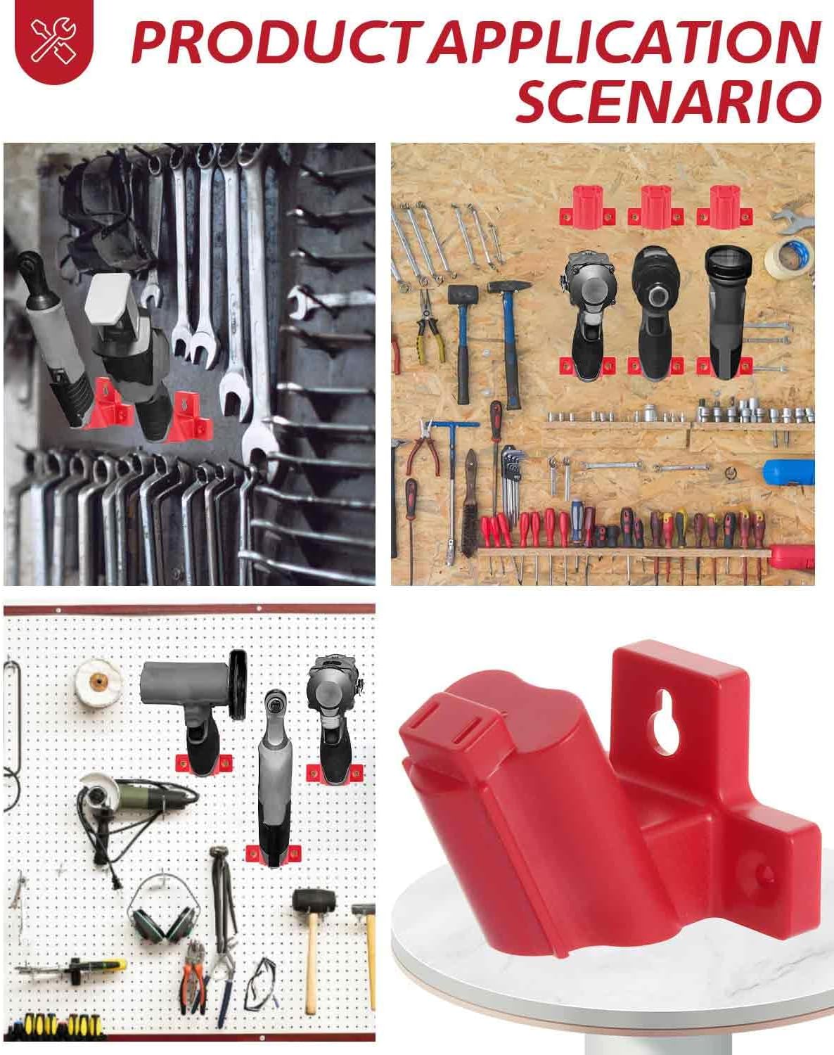 6-Pack Tool Holder Compatible with Milwaukee M12 12V Power Tools, Wall Mount Organizer with Screws - Image 7