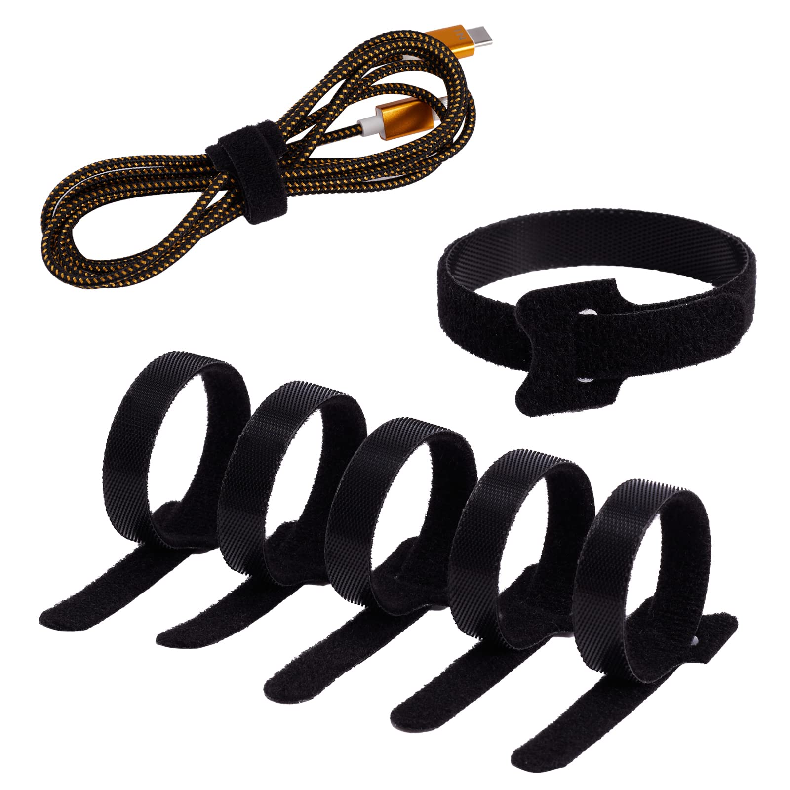 50 Bridas Para Cables Reutilizables Con Gancho Y Bucle, Correas Para