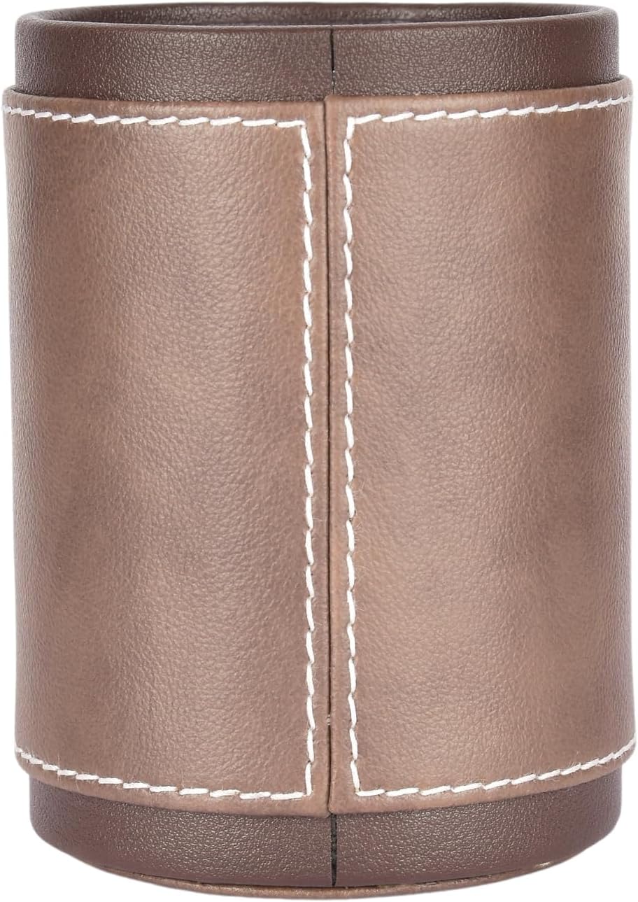 Premsons® Two-Tone Leather Pen Stand (Light Brown & Dark Brown)